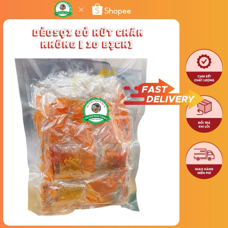 Combo 10 Bịch Bánh Tráng Tráng Dẻo Sợi Ép Chân Không Không Tắc