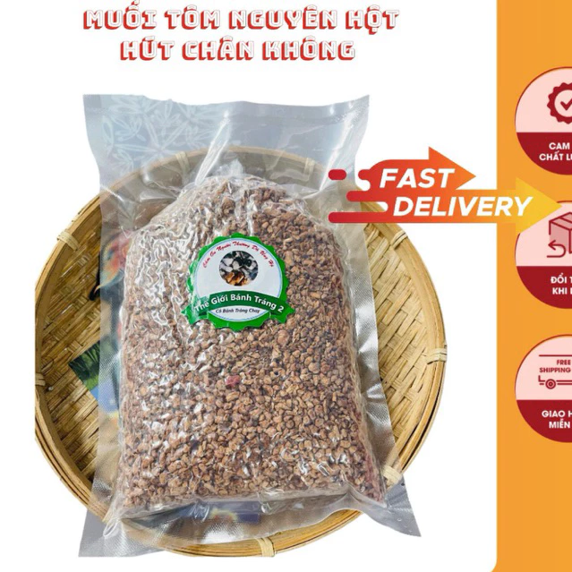 1kg Muối Tôm Nguyên Hạt Tây Ninh Hút Chân Không Gửi Đi Nước Ngoài