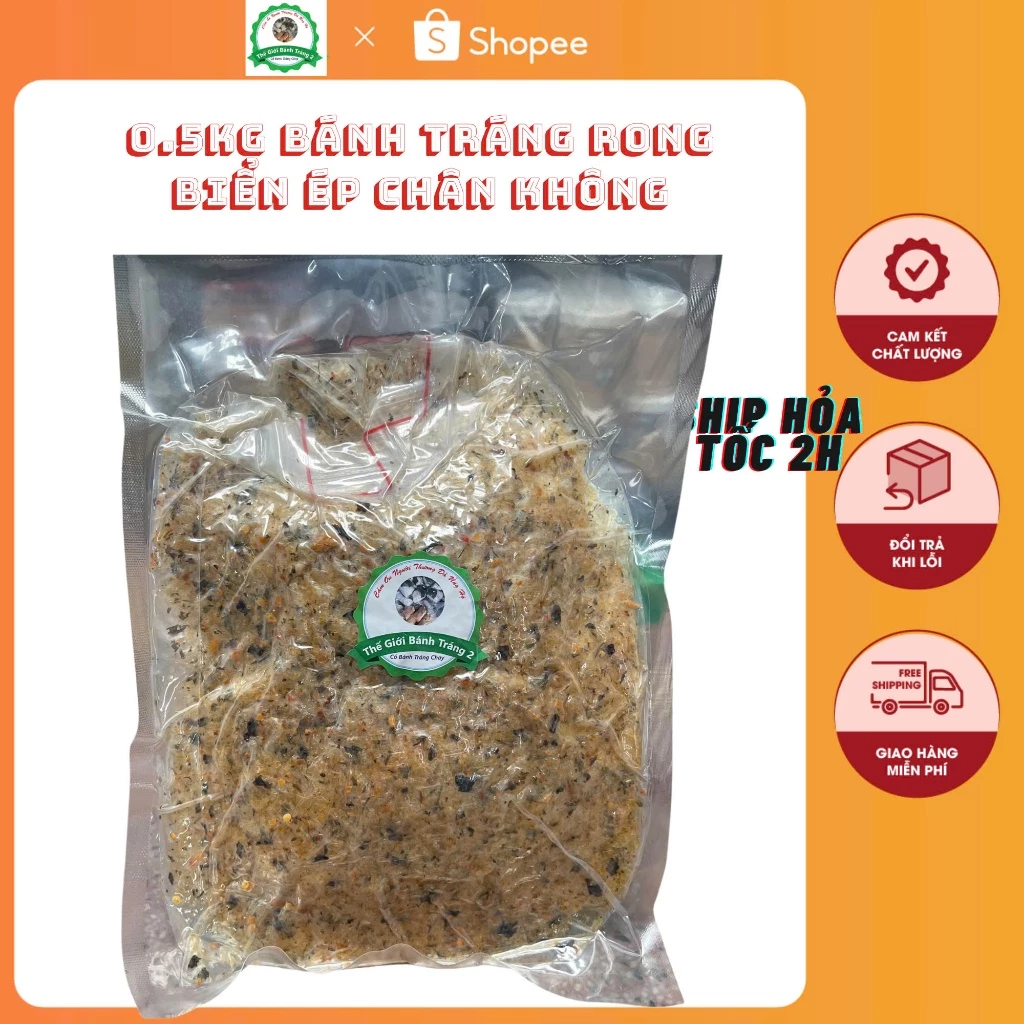 500g Bánh Tráng Rong Biển Hút Chân Không Gửi Đi Xa Tiện Lợi An Toàn Sạch Sẽ