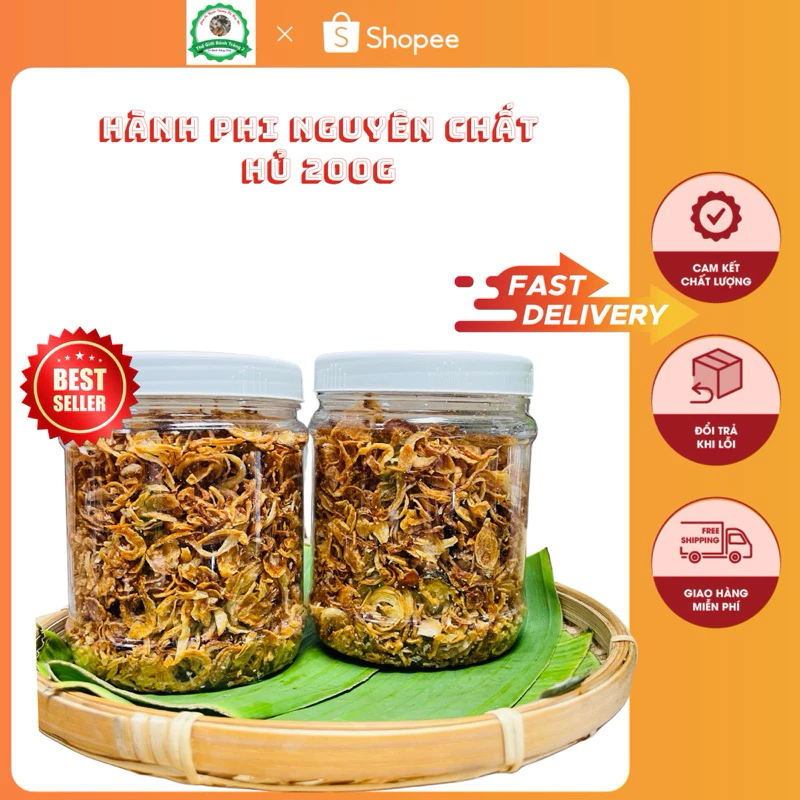 Hủ 200gr hành phi loại ngon nhất vàng giòn thơm không trộn bột