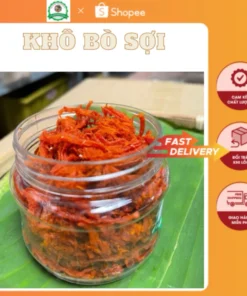 100g khô bò sợi trộn bánh tráng siêu ngon!đồ ăn vặt siêu ngon