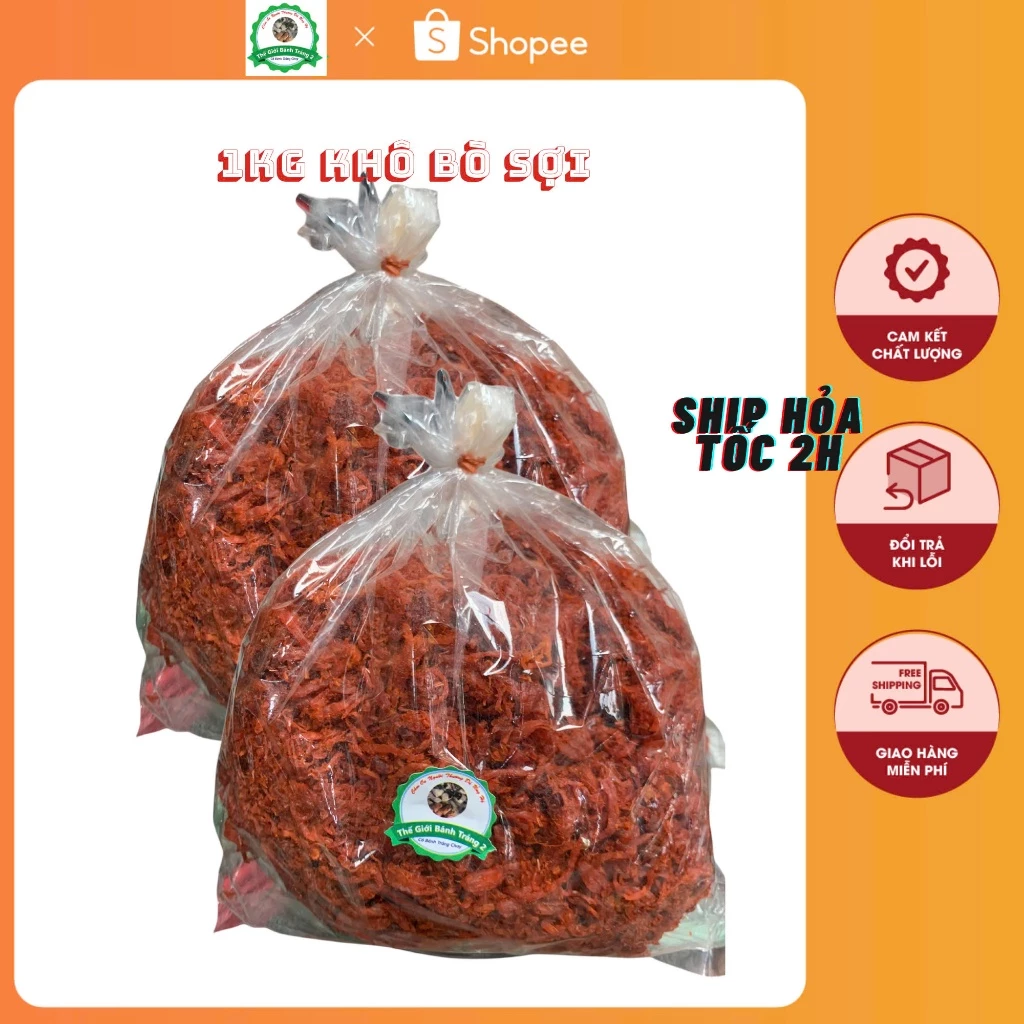 1kg khô bò sợi - đồ ăn vặt Tết
